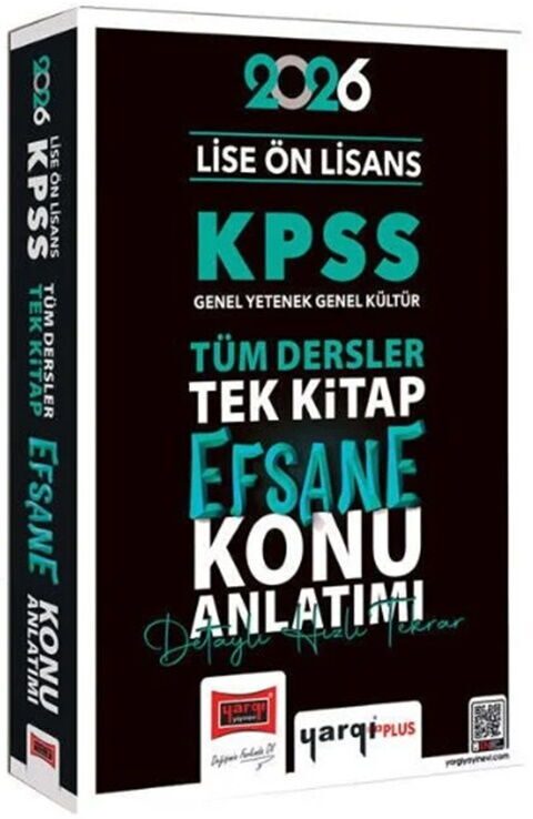 Yargı Yayınları 2026 KPSS Lise Ön Lisans Efsane Konu Anlatımlı Tek Kitap